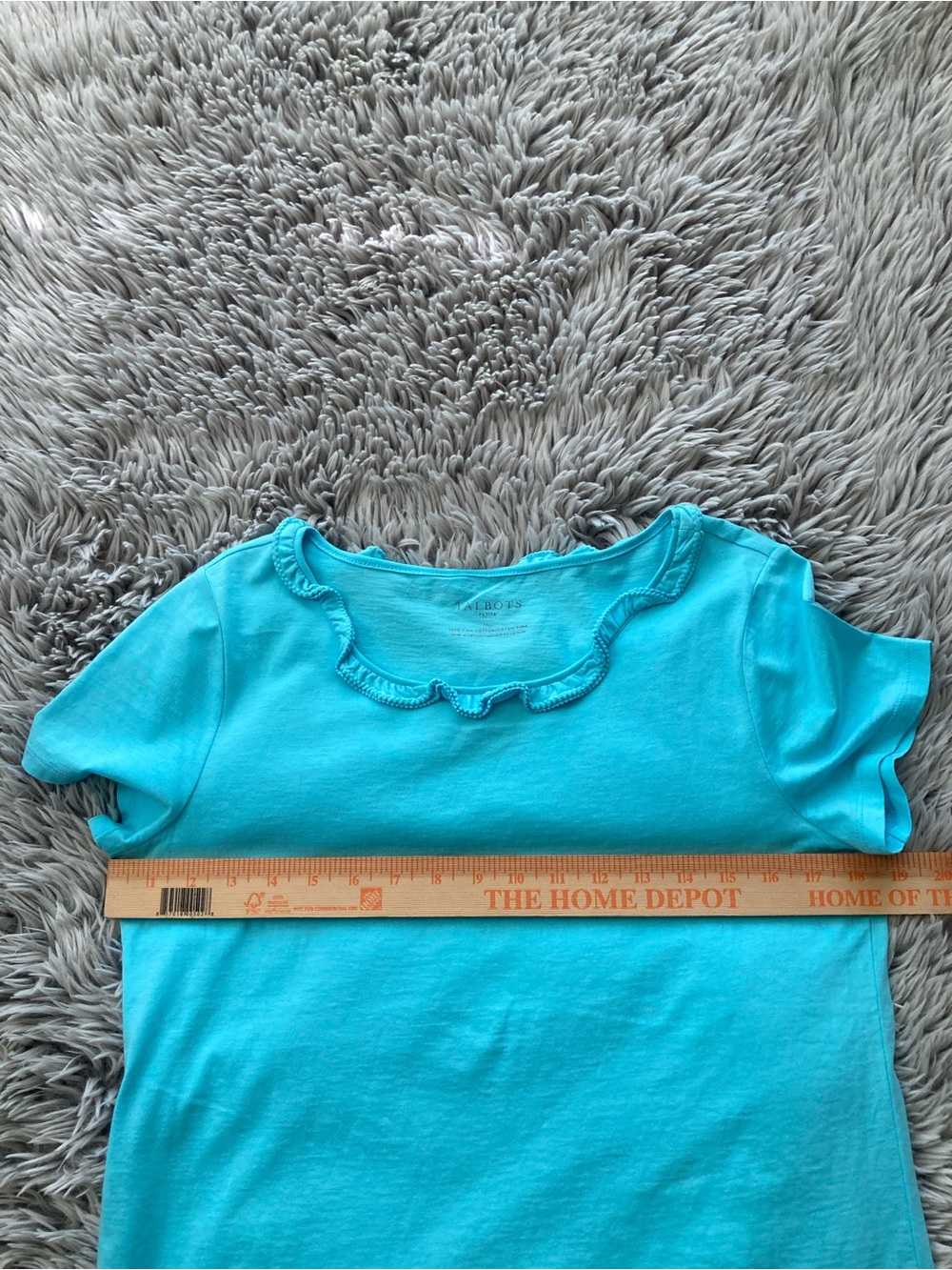 Talbots MP-PIMA-Cascade Crewneck Short Sleeve Tee in Aqua - Picture 5 of 8